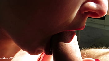 Let me suck and give you gentle blowjob beautiful hot brunette rides on cock