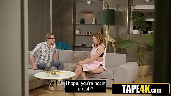 Hot brunette milf takes on his son's nerdy friend Hot brunette milf takes on his son's nerdy friend