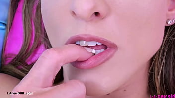 Sophisticated brunette glow naked close up