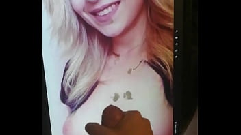 Slutty friend love feeling my hot cum on her face and tits