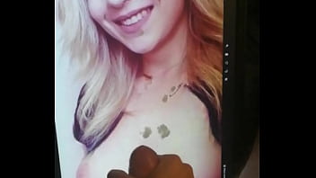 Slutty friend love feeling my hot cum on her face and tits