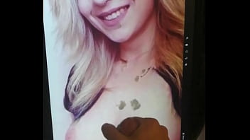 Slutty friend love feeling my hot cum on her face and tits