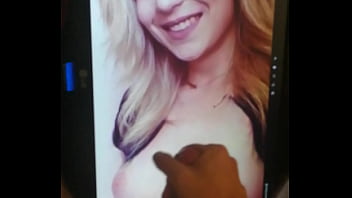 Slutty friend love feeling my hot cum on her face and tits