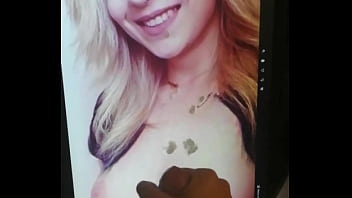 Slutty friend love feeling my hot cum on her face and tits