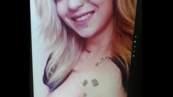 Slutty friend love feeling my hot cum on her face and tits