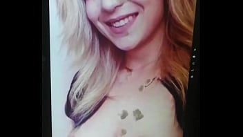 Slutty friend love feeling my hot cum on her face and tits