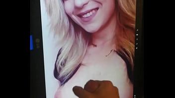 Slutty friend love feeling my hot cum on her face and tits