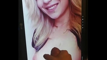 Slutty friend love feeling my hot cum on her face and tits