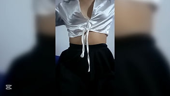 Homemade video of a cute 18 year old girl natural tits