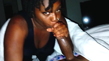Darkchocolatebarbie let me cum in her mouth then spit it back out on my dick