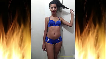 Beautiful brunette in blue lingerie trailer 02