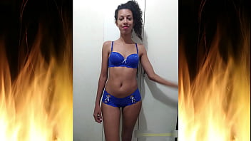 Beautiful brunette in blue lingerie trailer 02