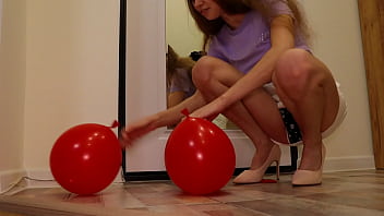 Heels crush balloons crushing heels
