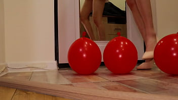 Heels crush balloons crushing heels