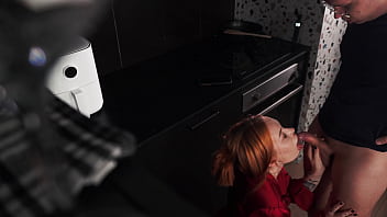 Stepmom gives me a blowjob instead of food