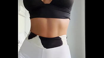 Sexy striptease dressed in my cow shorts susy gala