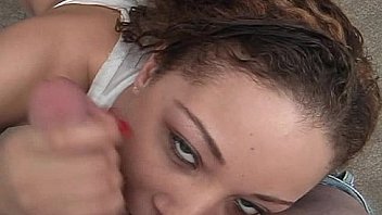 Curly slut fighting for a big load