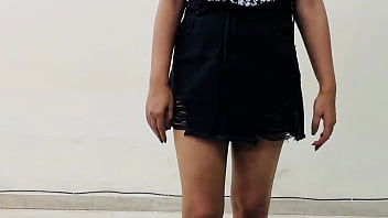 Stepmother helped her stepson quickly cum in her panties before work