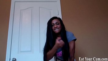 Empty your balls into your own mouth cei