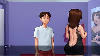 Summertime Saga By Darkcookie Hot Stepmom Debbie In Seductive Sexy Dress Begs Him To Kiss Her thumbnail