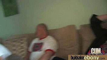 Ebony girl gang banged and covered in cum 16