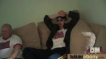 Ebony girl gang banged and covered in cum 16