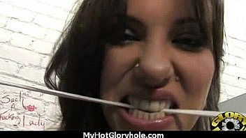Ebony teen shows off her blowjob skills at gloryhole 22
