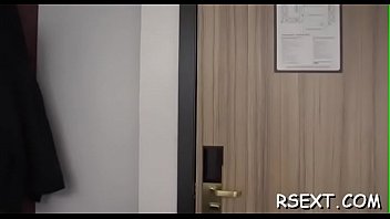 Gal gives blow and handjob