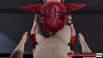 Shermie red succubus halloween 3d hentai animation – blowjob handjob service & hardcore deepthroat mouth fuck in honey select 2