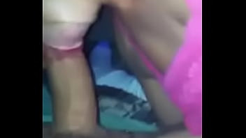 Blow job and cum with her pink toy