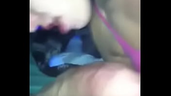 Blow job and cum with her pink toy