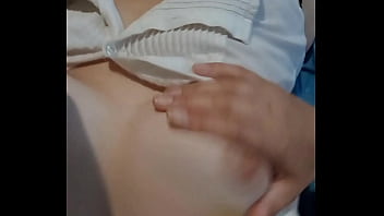 Mature woman masturbates clit in panties