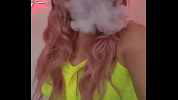Just A Sexy Smoking Fetish Vape Addict Chastity Locked Sloppy Spitting Sissy Femboy Whore Doing Her Thang thumbnail