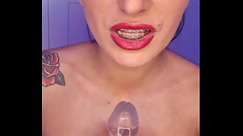 Sucking and masturbate the dildo thinking is your cock claudia bavel