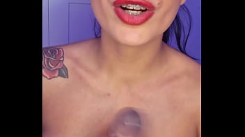 Sucking and masturbate the dildo thinking is your cock claudia bavel