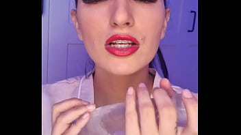 Sucking and masturbate the dildo thinking is your cock claudia bavel