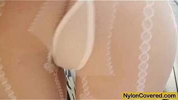 Nylon mask and sky high heels