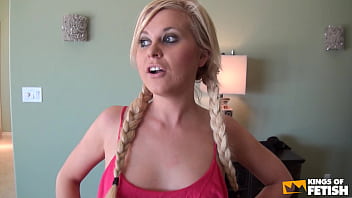 Handsome guy turns on the charm for a blonde teen