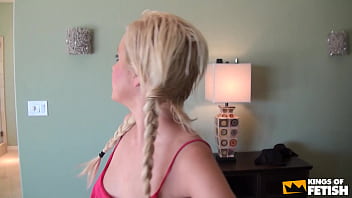 Handsome guy turns on the charm for a blonde teen