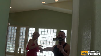 Handsome guy turns on the charm for a blonde teen