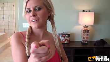 Handsome guy turns on the charm for a blonde teen