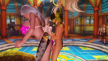 Skyrim orphan gets his cock serviced by blonde cumsluts