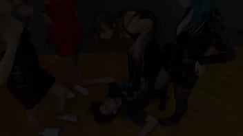 Degradation of a detestable slave with spitting from four mistresses