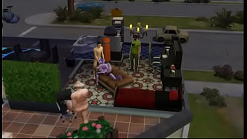 Wolfurra dandole una mamada a papi eric mientras larry mira y rangu se rie