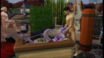 Wolfurra dandole una mamada a papi eric mientras larry mira y rangu se rie