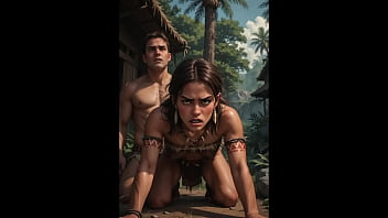 Tribal woman rough suck fuck