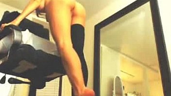 Big tit tight ass girl with nice clean pussy in thigh highs