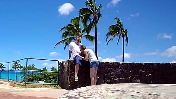 At the waterfront park i just met this gentleman he's here for a few days on business and here we are