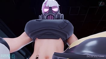 Chaos agent gets pleasured by two mouths