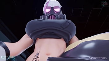 Chaos agent gets pleasured by two mouths